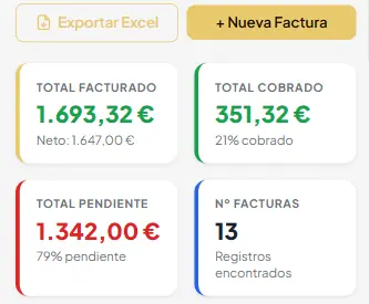 Emite — módulo de facturas con listado y estados